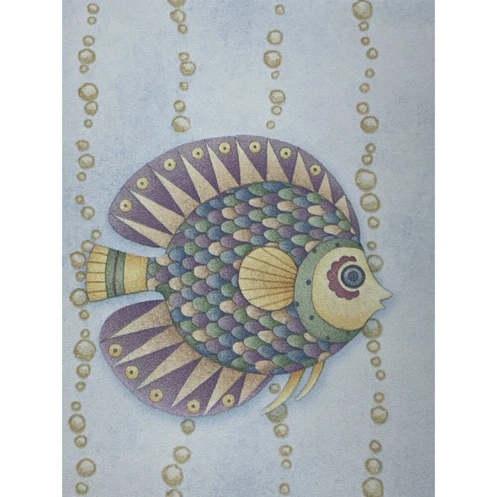 Vintage Imperial Debbie Mumm Wallpaper Tropical Fish 20.5 In. Wide X 11yds Long